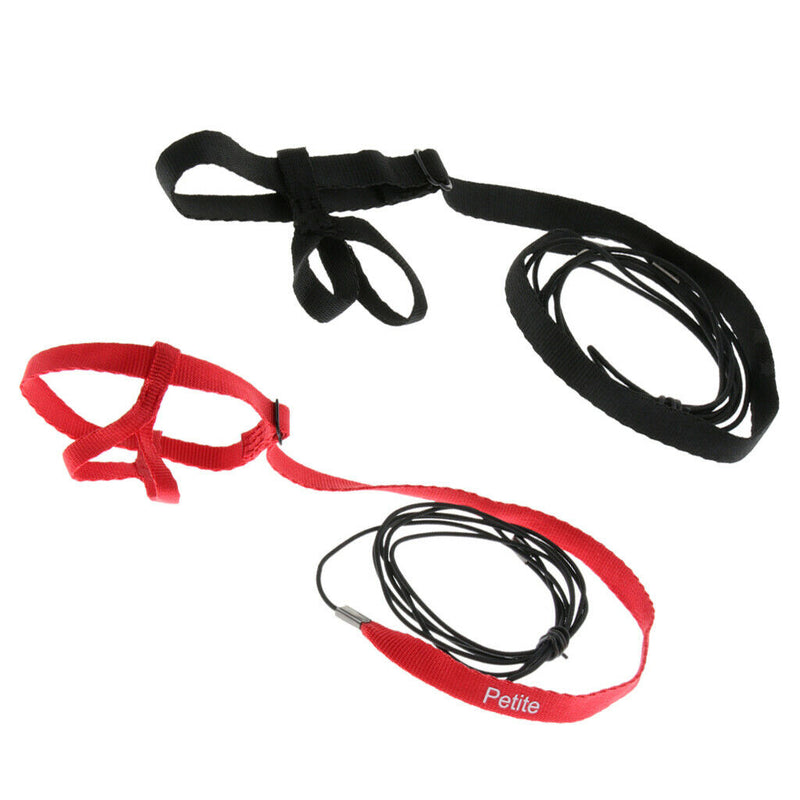 2 Pcs Parrot Adjustable Bird Harness and Leash, Flying Rope - Red & Black