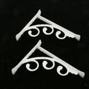 2Pcs L Shaped Wall Mounted Shelf Bracket Metal Hanging Holder White 15x20cm