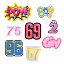 8pcs Boy Girl Number POW Embroidered Patch Applique Badge Sew Iron On Bag Fabric