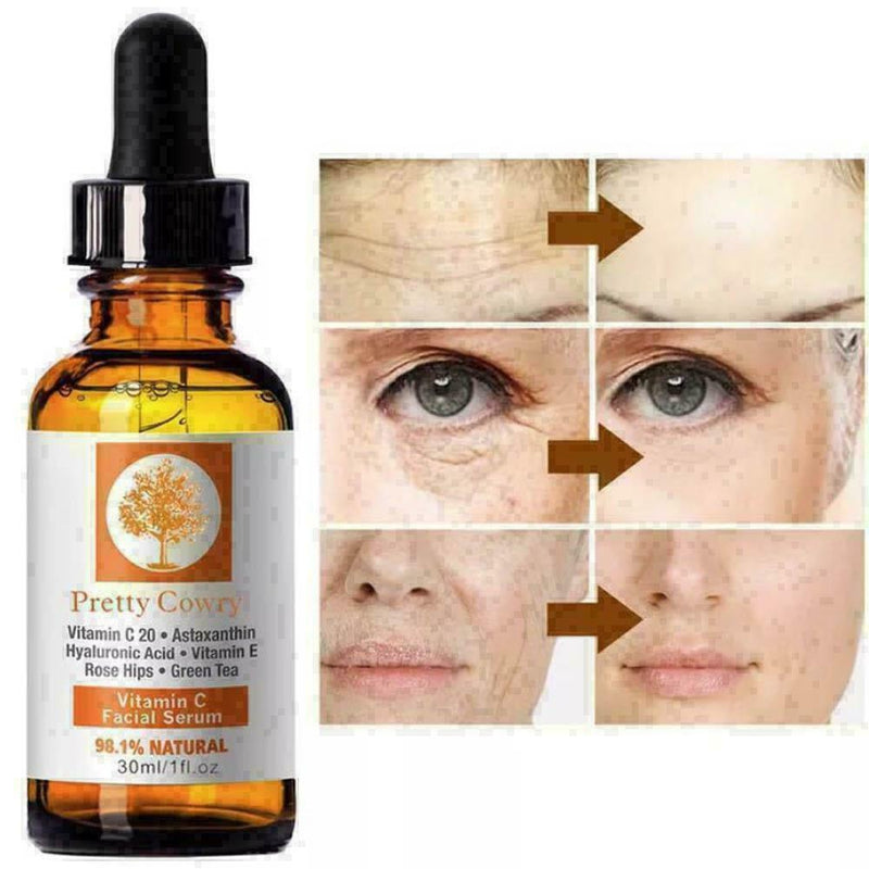 30ml Spots Remove Vitamin C Essence Face Serum Green Tea Oil Hyaluronic Aci M8T9