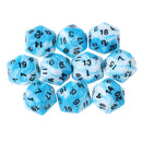 10pcs 20 Sided 14mm D20 Opaque RPG Dice - Double Colors Acrylic Dies