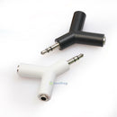 2pcs 3.5mm Stereo Audio Jack Earphone Headphone 2 Way Y Splitter Adapter Keyring
