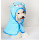 Pet Dog Cat Bear Design Puppy Bath Towel Bathrobes Pajamas Blanket Blue M