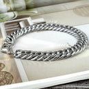 Mens Stainless Steel Chain Classic Bracelet Curb Link Fashion Wristband 19CM