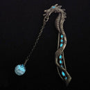 Luminous Night Dragon Bookmark Label Read Maker Feather Book Stationery Copper F