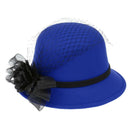 Blue Women Dress Church Wedding Wide Brim Straw Beach Winter Autumn Hat