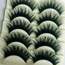 5 Pairs Blue+Black Long Thick Cross False Eyelashes lashes Handmade Makeup F8B8