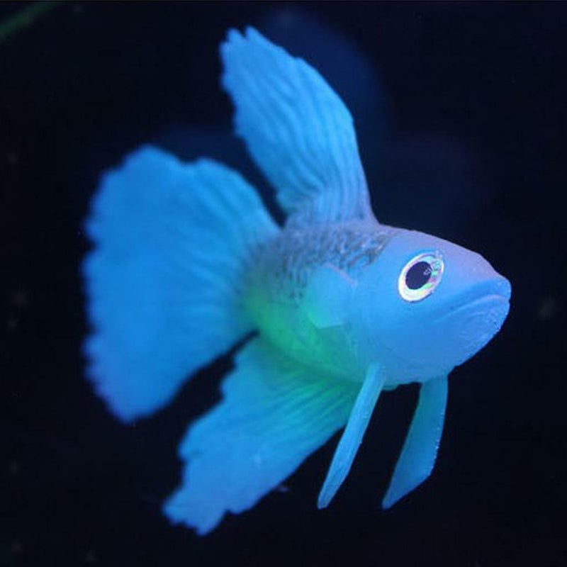 Artificial Silicone Glowing Effect Fish Betta Aquarium Fish Tank Home Decor Blue