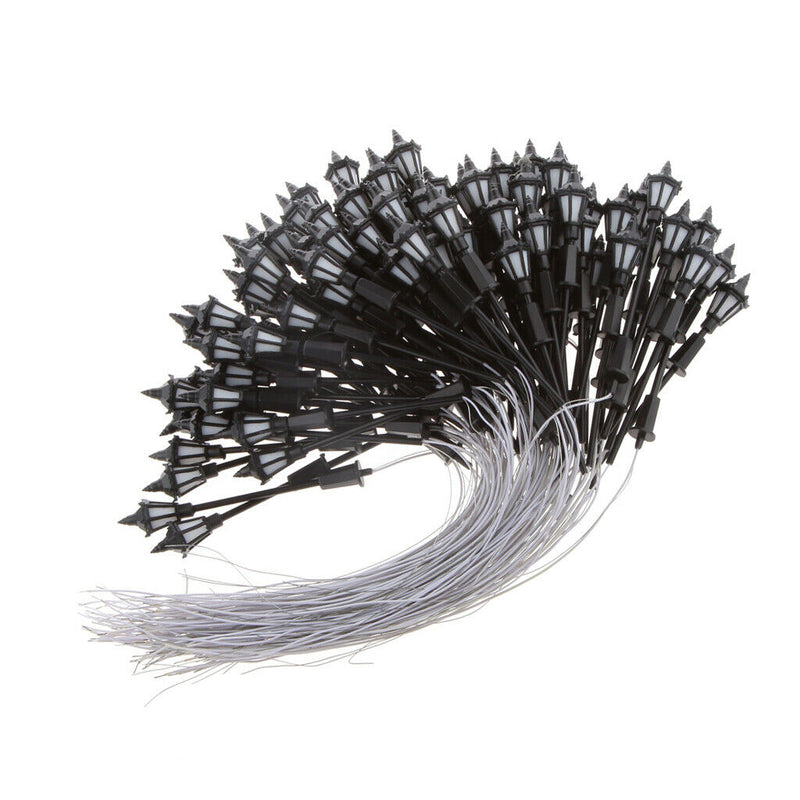 100Pcs 1:100 Street Lamp Yard LED Lights for Train Plaza Landscape Accs