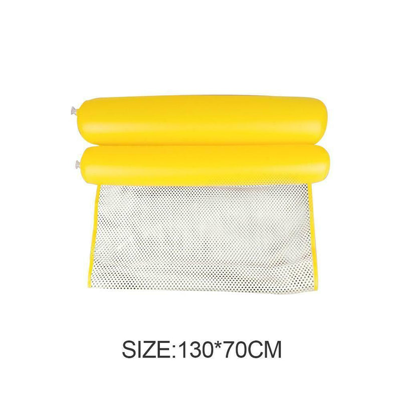 Water Hammock Foldable Inflatable Air Mattress Swimming Pool Beach (Yellow)