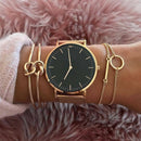 3 Pcs/set Women's Fashion Punk Bracelet Simple Double Knot Loop Metal Chain