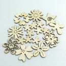 50x Rustic Wooden Flowers Wood Decorative Pieces Wedding Party Table Scatter