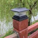 Solar Power LED Pillar Lamp Outdoor Garden Fence Light (Cold White Black)