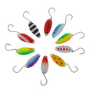 10pcs Mixed Colors Metal Fishing Lures 4cm/1.6inch Spinners Spoons Fishing Baits