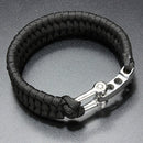 Survival Bracelet Para Outdoor Cord Black Rope Camping Steel Shackle Buckle 3C