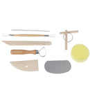 8pcs Pottery Clay Tool Set Pottery Ceramics Molding Tools Wood Sponge ToolJC3C