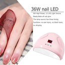 12 LED 36W Nail Art Dryer Light Manicure Drying Gel Polish UV Lamp (Pink) SN9F