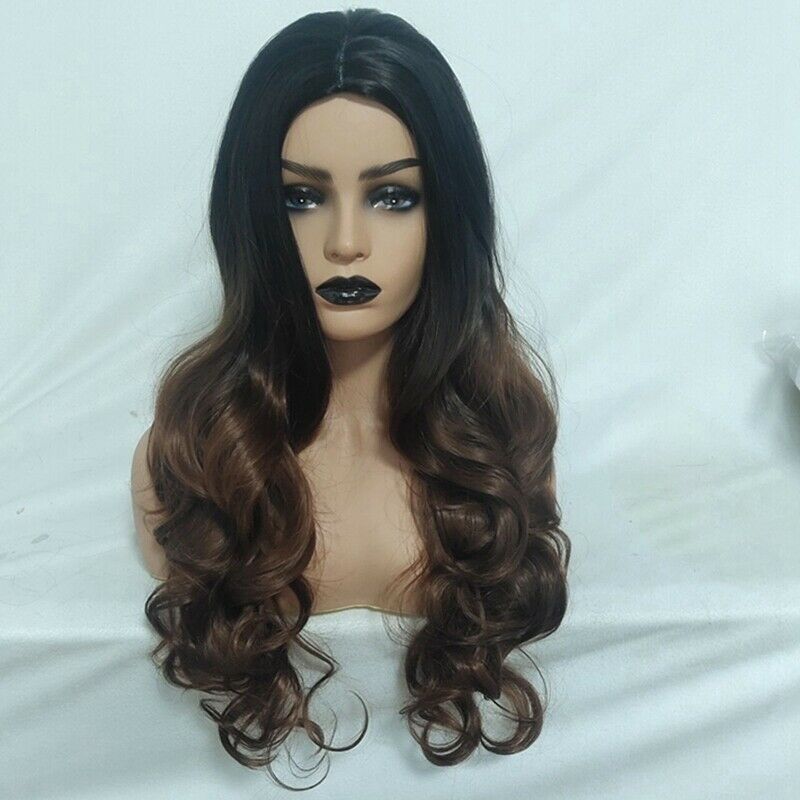 Long Wavy Wig Women Long Curly Hair Rose Net High Density Heat Resistant Sy R7M6