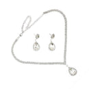 Teardrop Rhinestone Jewelry Necklace Earring Set Wedding Bridal Party