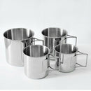 4Pcs Outdoor Portable Stainless Steel Cups Set Tableware Pot Water Cup Beer