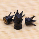 4pcs Universal Crown Style Car Tire Air Valve Stem Caps Dust Covers (Black)