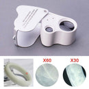 Jewellers Eye Jewelry Lens Glass Loupe 30X & 60X Magnifier Magnifying LED Light