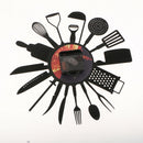 Vinyl Record Wall Clock Decorative Kitchen Utensils Wall Watch Art Handmade