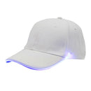 LED Luminous Baseball Cap Optical Fiber Light Up Hat Rave Party Hip-Hop White