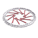 2 x MTB Bike Stainless Steel Disc Brake Rotor 160mm with 12 Bolts Set Red