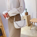 Alligator Pattern Shoulder Totes Bag Women Leather Chain Handbag (Beige)