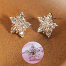 Ladies Cute Snowflake Crystal Stud Earrings Small Five-pointed Star Earrings*ES