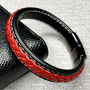 Leather Bracelet Men Punk Jewelry Casual Retro Braided Bangle Clasp Mens Wr Y8V4