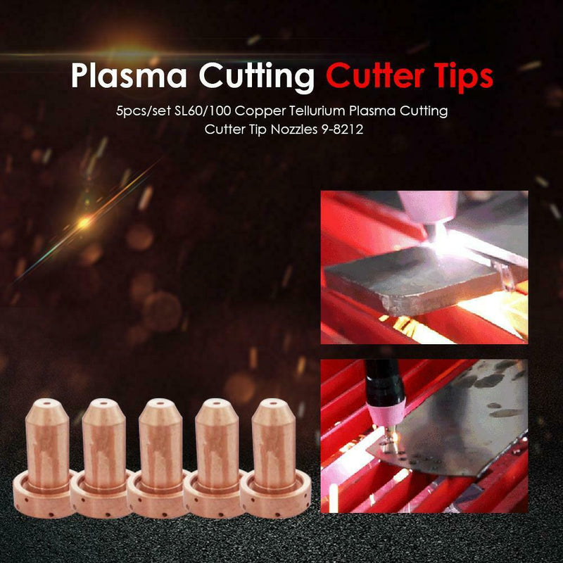 5pcs/set SL60/100 Copper Tellurium Plasma Cutting Cutter Tip Nozzles 9-8212