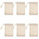 6 Pcs Natural Exfoliating Soap Bags Handmade Sisal Soap Bags Natural Sisal