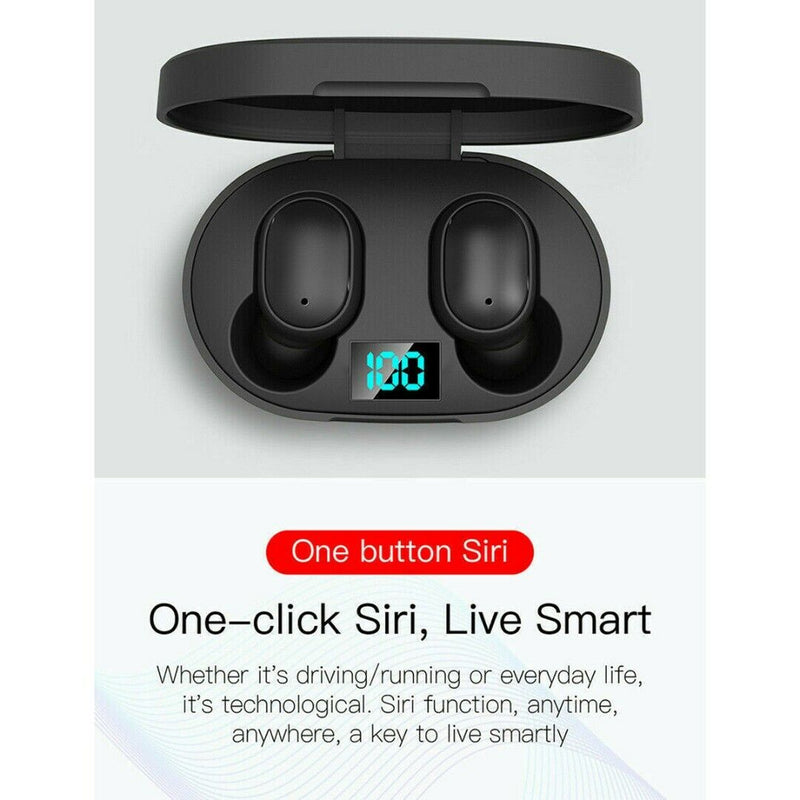 Wireless 5.0 Earphones Headsets Wireless Headphones Mini Earbuds w/ LED