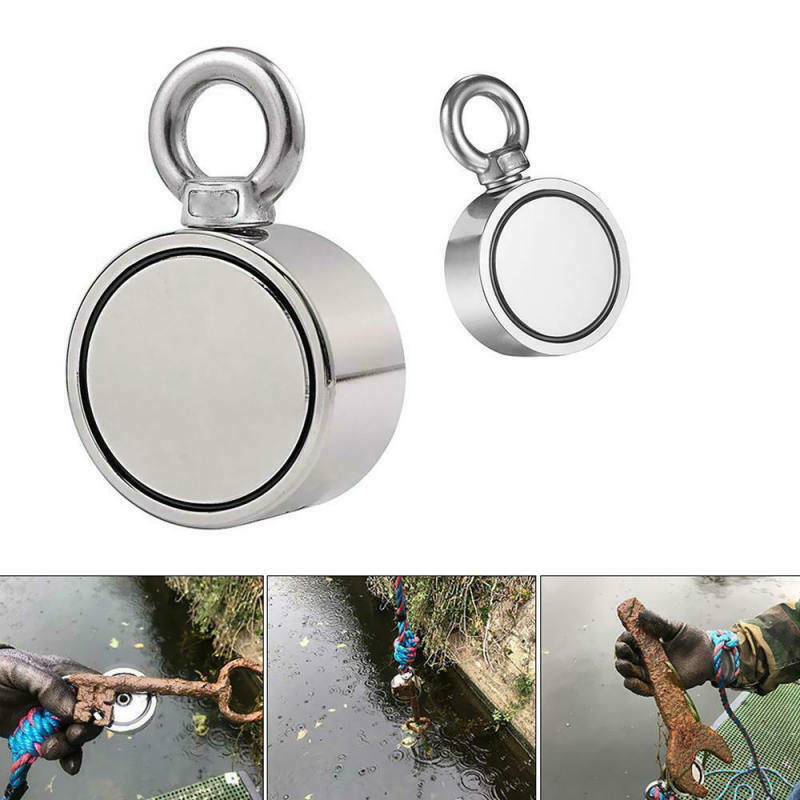 Round Double Sided Super Strong Neodymium Fishing Magnet 80kg Pulling Force X XX