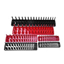 2 Pack 1/4 and 3/8 Metric Socket Tray Rack Holder Storage Tool Organizer