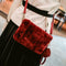 Women Clutch Fur Plush Bag Casual Handbag Winter Crossbody Bag(Wine Red)