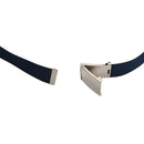 Unisex Plain Webbing Canvas Metal Buckle Belt Blue