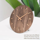 12-Inch Large Wooden Wall Clock Battery Operated Mute, with Walnut Wood Dia