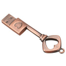 USB 2.0 Metal USB Pen Drive Pure Copper Heart USB Flash Drive Key (Copper,  R3C8