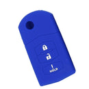 Replacement Silicone Car 3Buttons Key Shell Case Cover for Mazda M2 M6 Blue