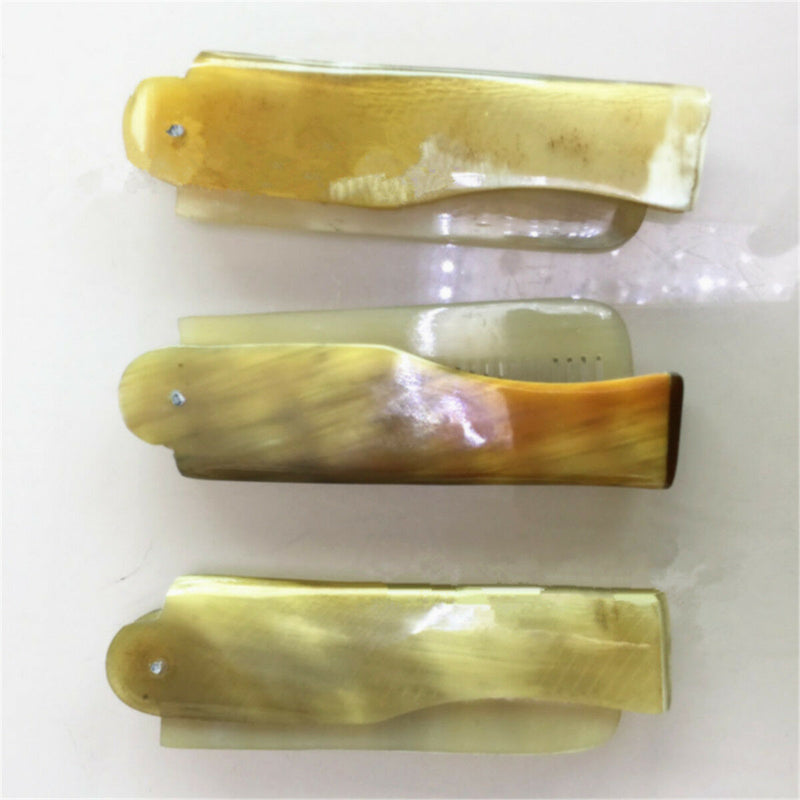 Hand Carved Comb Anti-static Ox horn Beard and Moustache Folding Design Travel