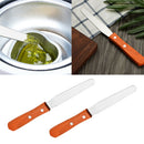 2 Pcs Stainless Steel Waxing Spatula for Hair Removal, Wood Handle Wax Spatula
