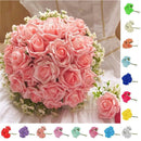10x Artificial Foam Flower Wedding Party Bouquet Home Garden Decor Ivory