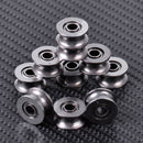 New 10pcs steel U Groove Guide Pulley Rail Track Ball Bearings Wheel 4x 13x 7mm