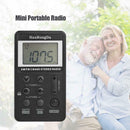 HRD-103 Mini AM FM Radio Display USB Interface w/Headphone Lanyard (Black)