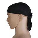 Black Head Wrap Tie Back Bandana DOO RAG Hat Pirate Scarf Biker Cycling Cap