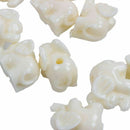 20 PCs Synthetic Coral Spacer Beads Elephant Animal Off White 15mmx11mm G9B7