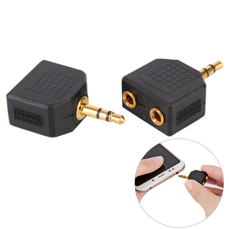 Stereo 3.5mm Audio Jack Male to Dual 3.5mm Earphone Y Splitter Adapter Plug  Z